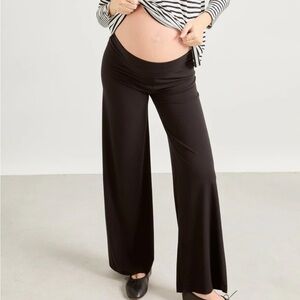 Black Maternity Wide-Leg Pants
